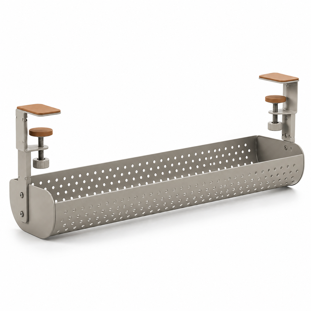 Clamp-On Under-Desk Cable Tray