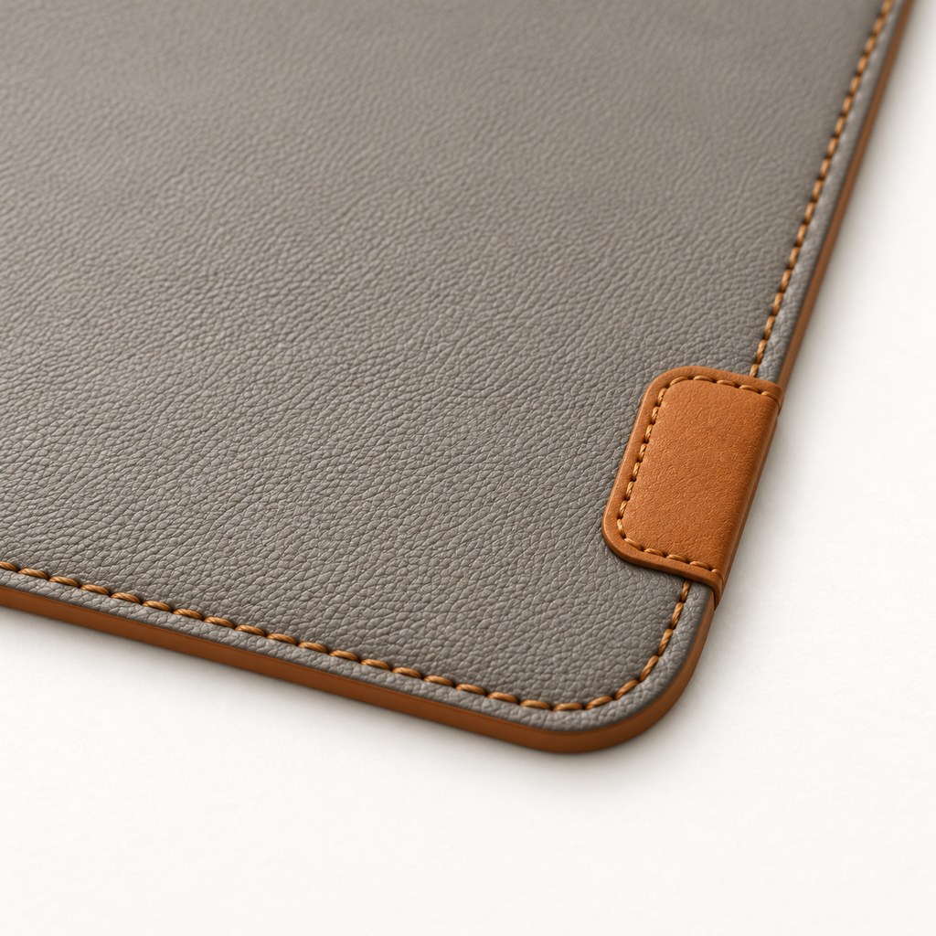 Warm Grey Stitched Desk Mat